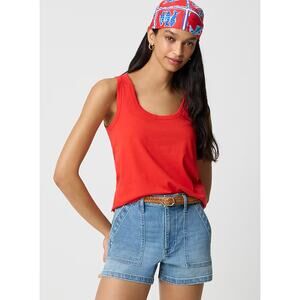 J Crew Scoop Neck Tank Top S NWT Cerise Red Shirt CJ052 J.Crew